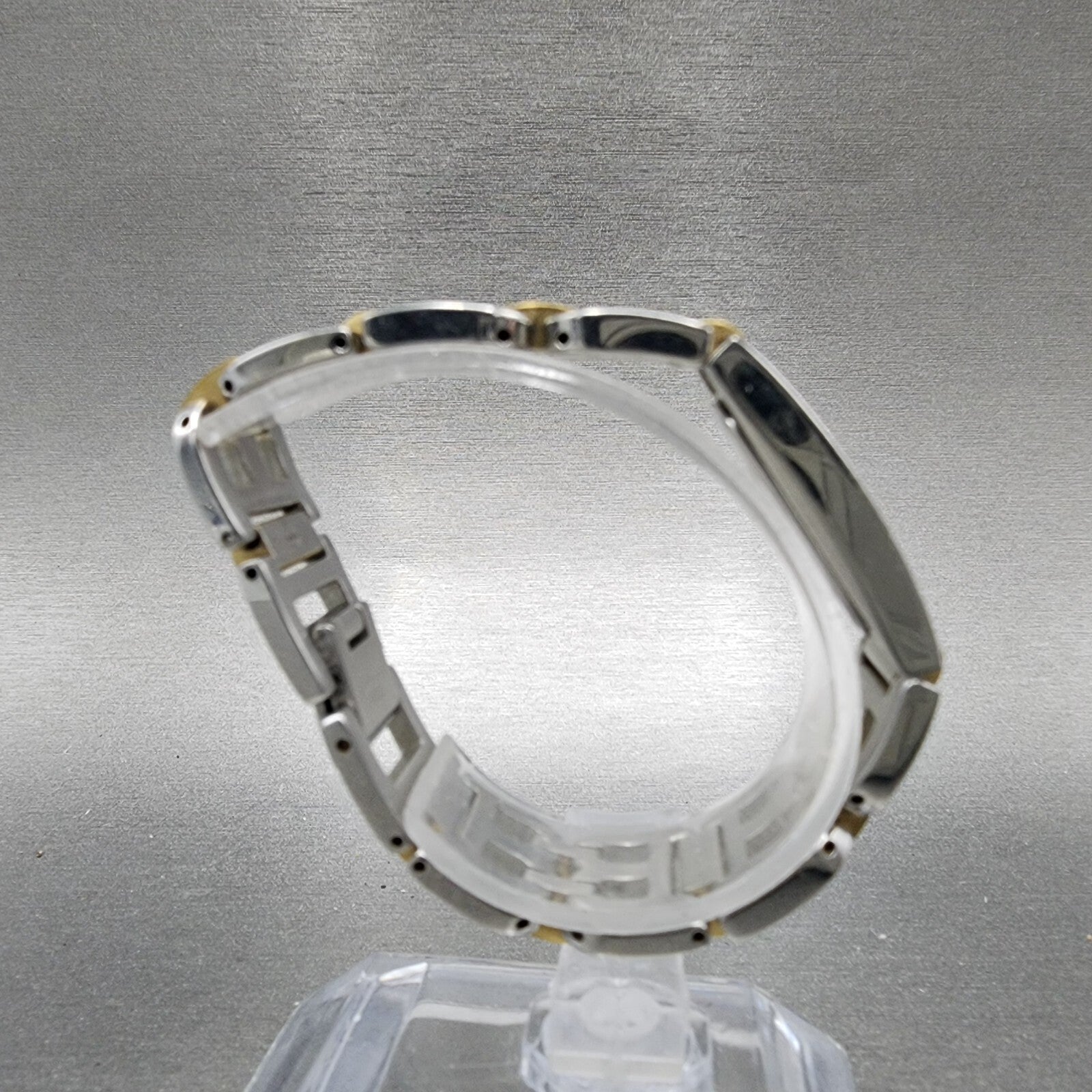Bally Tank Watch Women 14mm White Dial Two Tone Rectangle A160A179 New Battery8