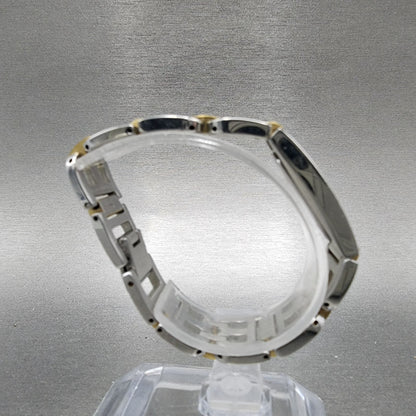 Bally Tank Watch Women 14mm White Dial Two Tone Rectangle A160A179 New Battery8