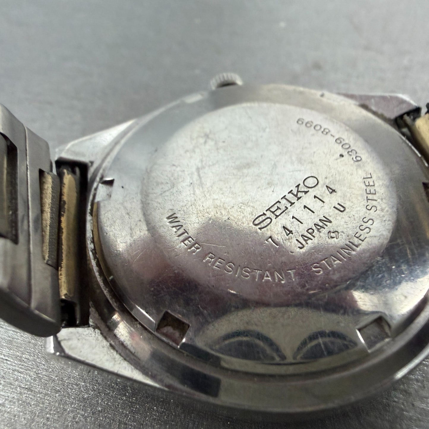 Seiko Automatic Watch Men 37mm Brown Dial Two Tone Daydate 6309-8099 PARTS VTG10