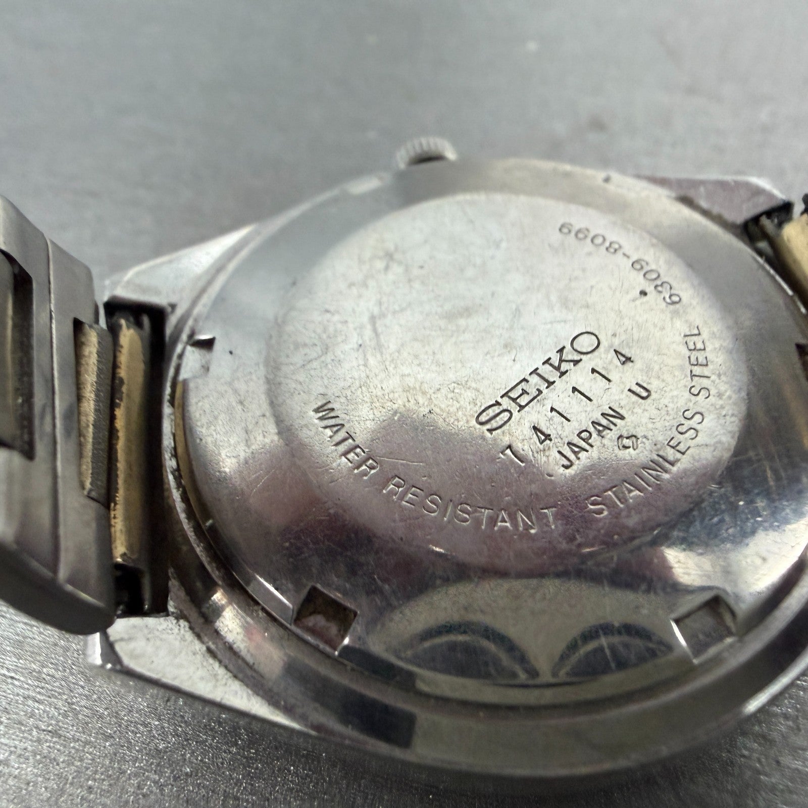 Seiko Automatic Watch Men 37mm Brown Dial Two Tone Daydate 6309-8099 PARTS VTG10