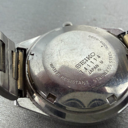 Seiko Automatic Watch Men 37mm Brown Dial Two Tone Daydate 6309-8099 PARTS VTG10