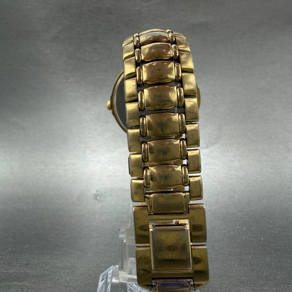 Seiko Watch Unisex 32mm Black Dial Gold Tone Date Round V722-6B10 New Battery7