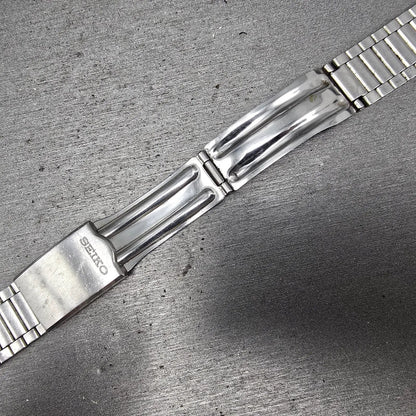 Seiko Bracelet 9mm Stainless Steel Silver Tone Tri Folding Clasp VTG Japan13