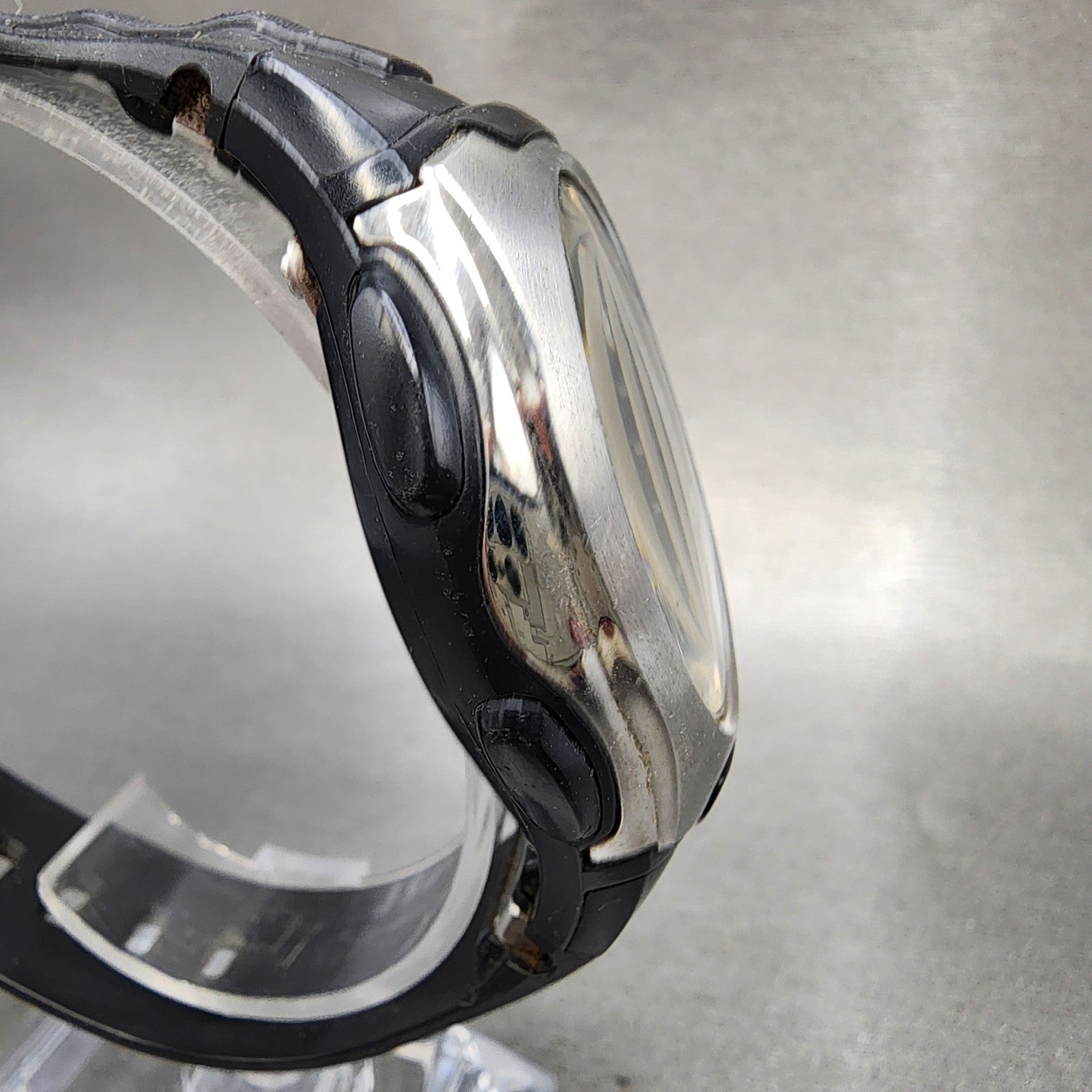 Casio Wave Ceptor Watch Men 43mm Black Dial Silver Tone Analog Digital  Solar B13