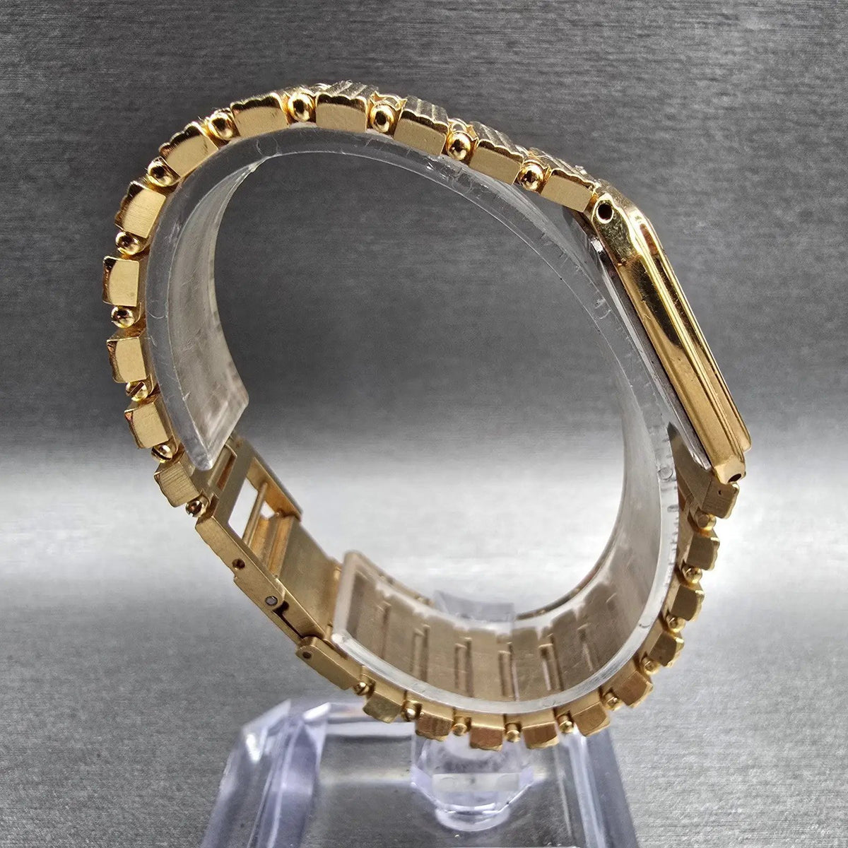 Bulova Tank Watch Men 24mm Gold Dial Gold Rectangle 92M99 New Battery VTG8