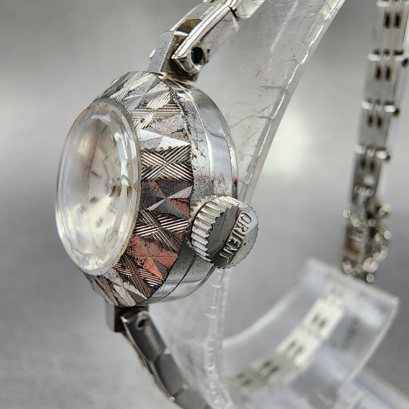 Orient Chanel Watch Women 15mm Silver Dial White Gold Plated Oval Manual Wind2