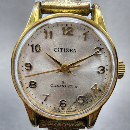 Citizen Cosmo Star Watch Women 22mm Silver Dial Gold Tone Manual 4620054 Runs1