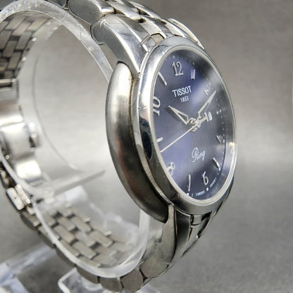Tissot Ring Watch Women 28mm Blue Dial Steel Date Round R420/320 New Batt3