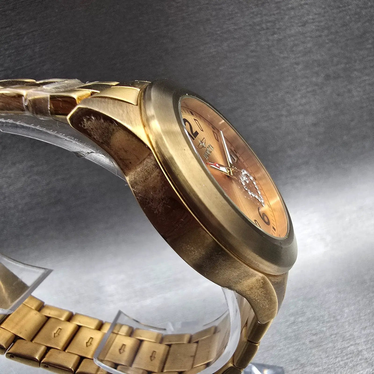 Invicta Angel Watch Women 38mm Gold Dial Gold Tone Date Round 16327 New Battery3