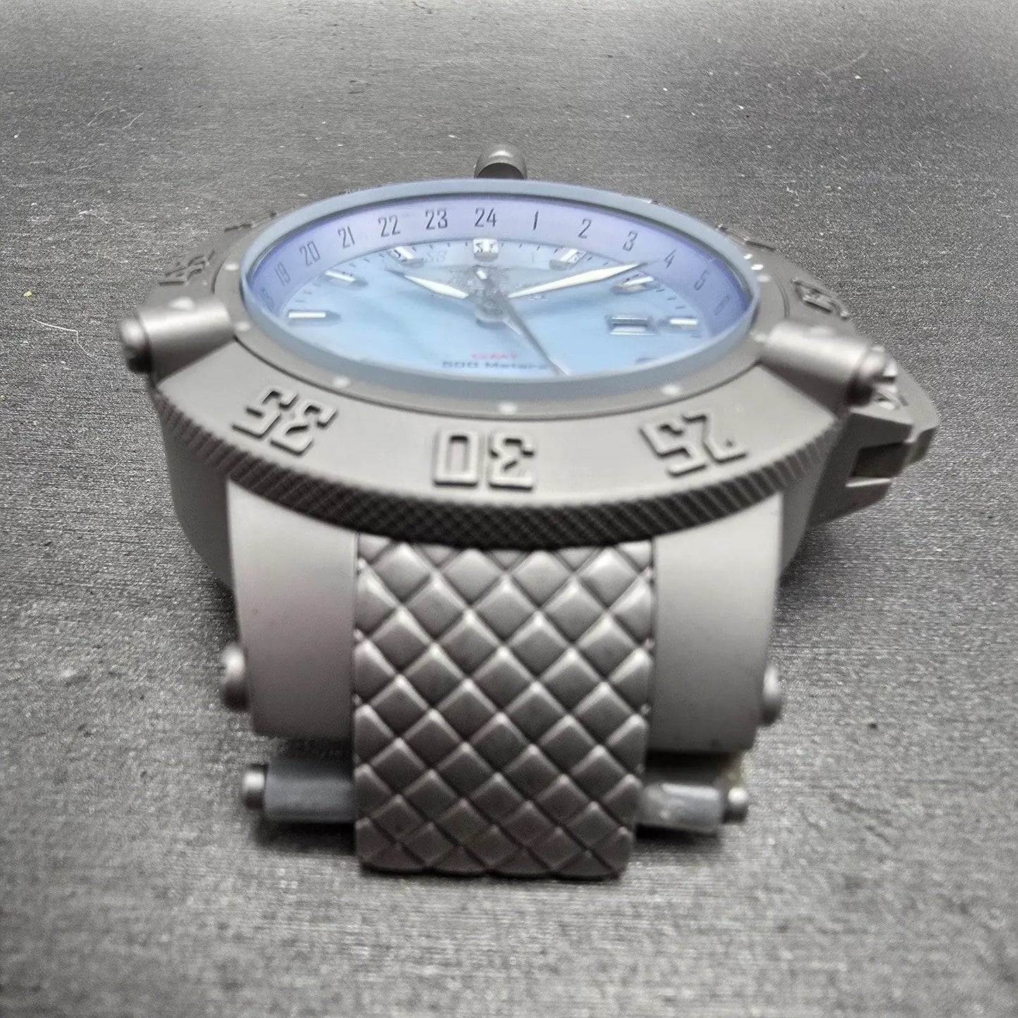 Invicta Sub Aqua GMT Watch Men 50mm Blue MOP Dial Steel Date Round 1148 New Batt2