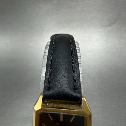 Seiko Tank Watch Women 19mm Black Dial Gold Tone Rectangle 4n21-5090 New Battery4