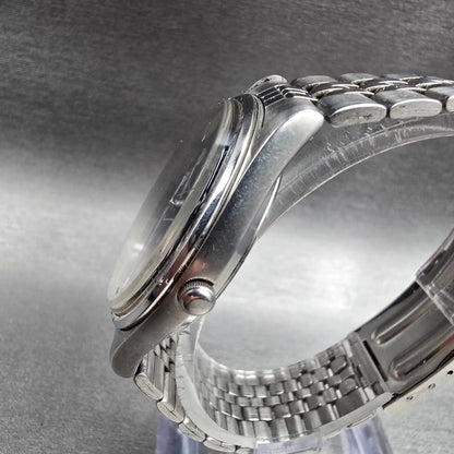 Seiko SQ Watch Men 35mm Black Dial Silver Tone Daydate Round 5Y23-8040 New Batt2