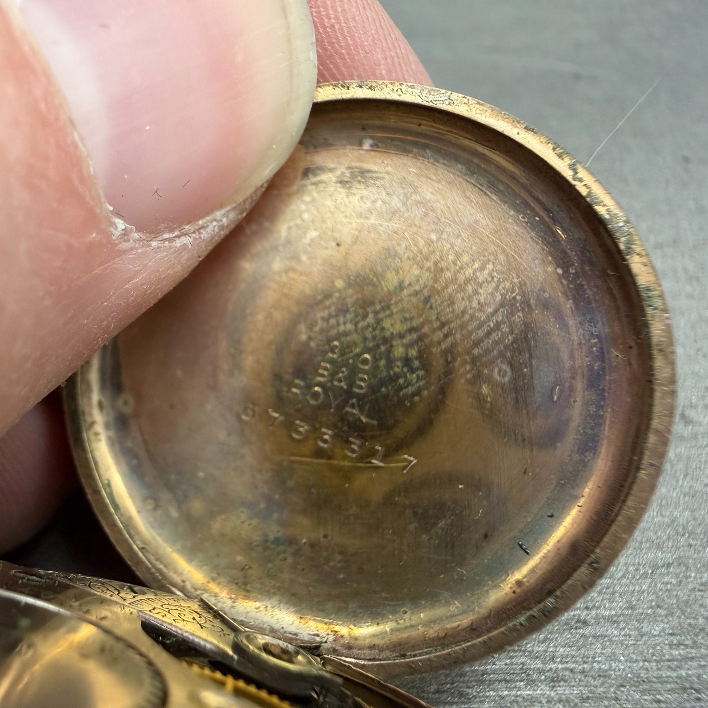 Waltham Pocket Watch 31mm Gold Dial Gold Filled Case Grade 361 PARTS13
