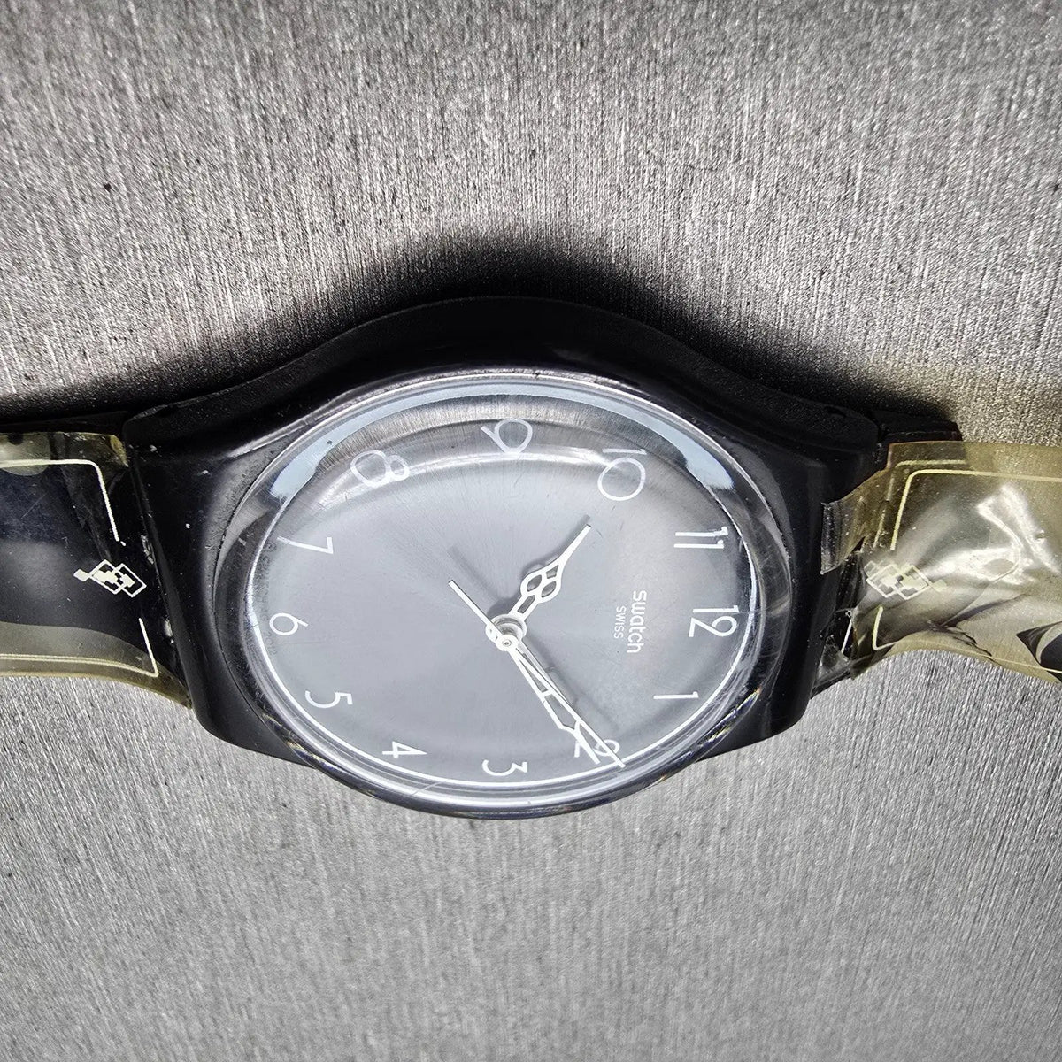 Swatch 1920 Watch Men 34mm Black Dial Black Case Round GB275 New Battery READ5