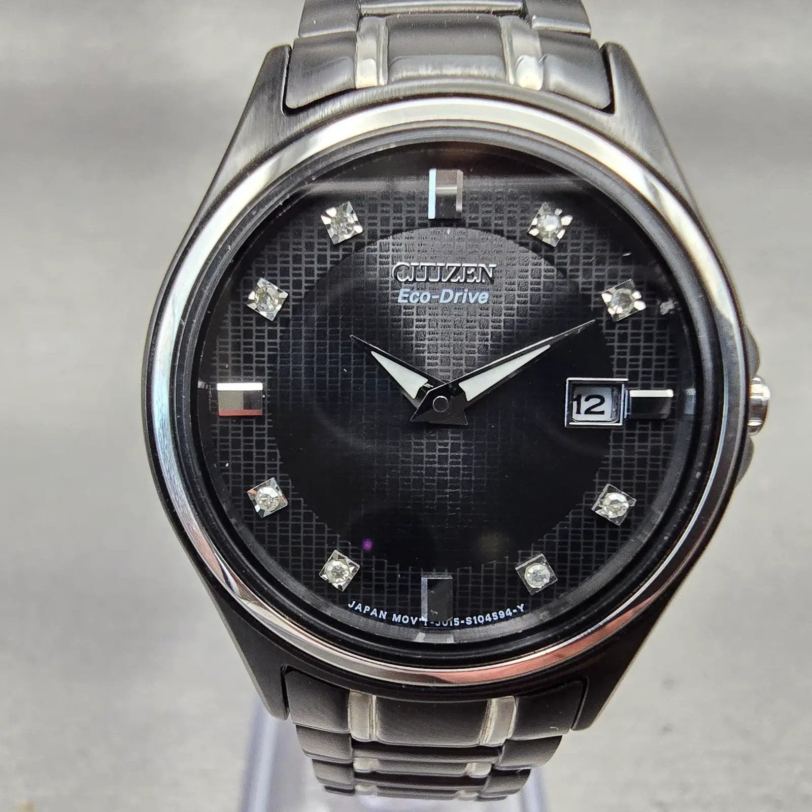 Citizen Eco-Drive Watch Women 27mm Black Dial Two Tone Date J015-S070112 Works1