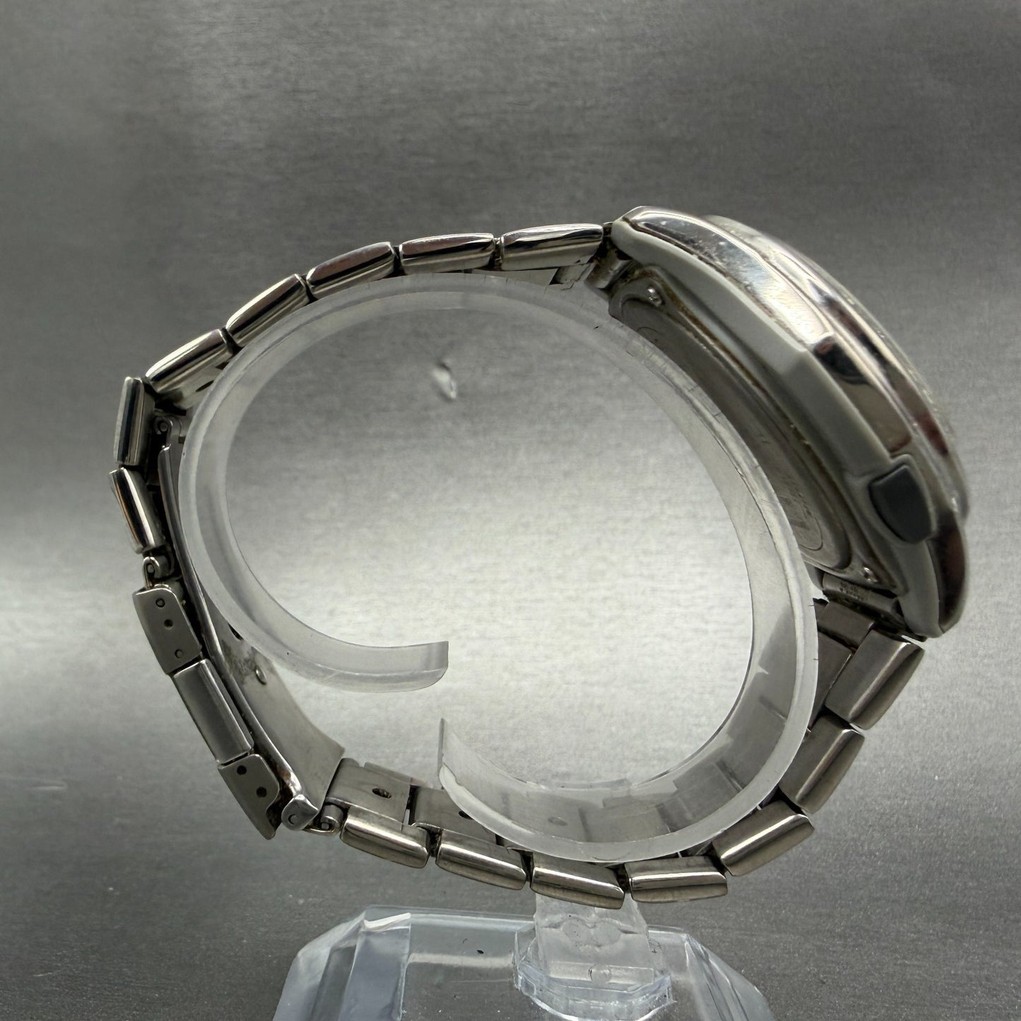 Casio Wave Ceptor Watch Men 42mm White Dial Titianium Solar Analog Digital Works8