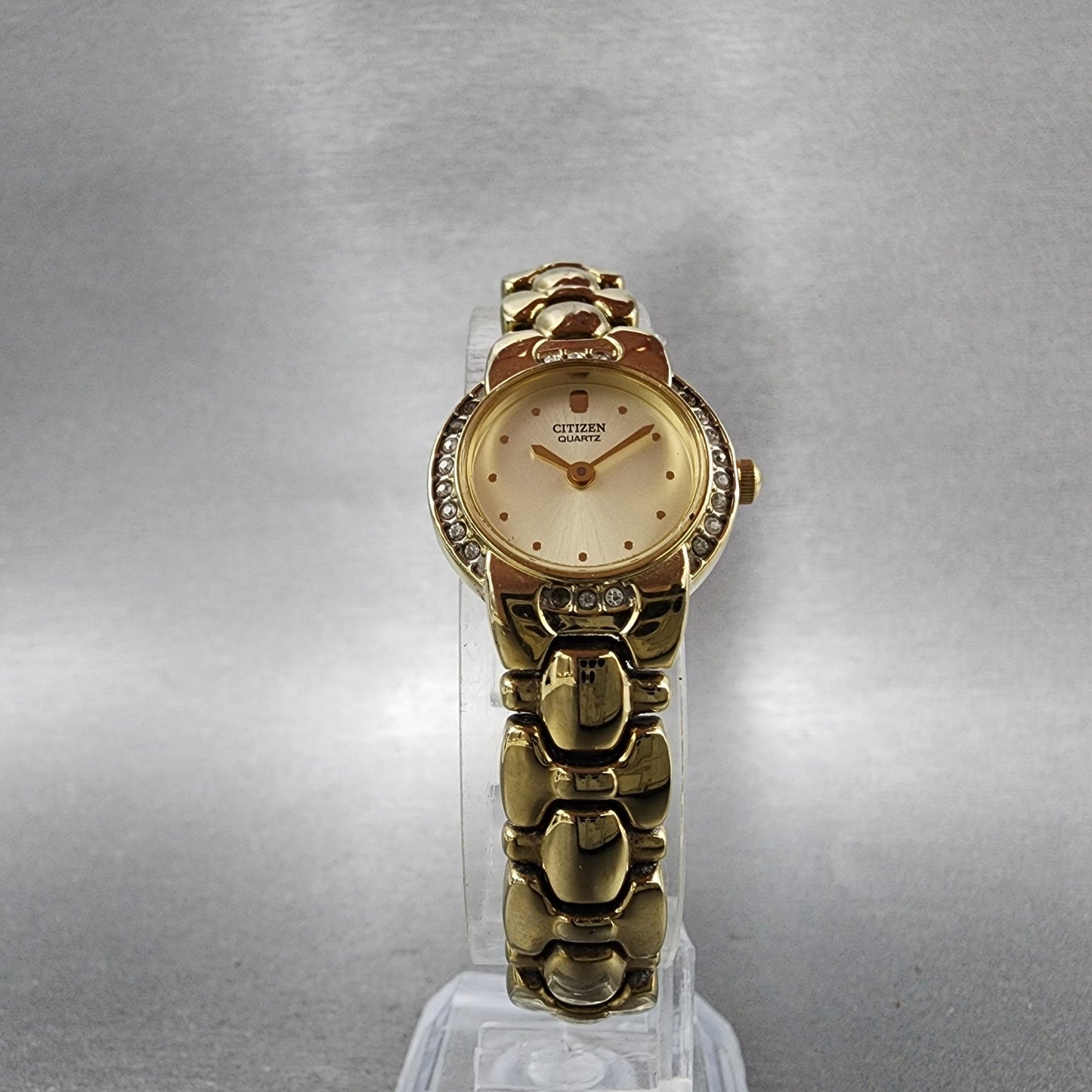 Citizen Watch Women 20mm Champagne Dial Gold Tone 5920S021014 New Battery5