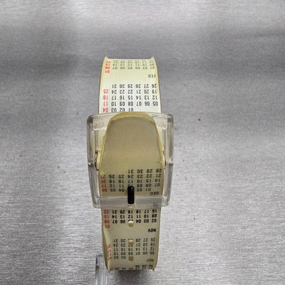 Swatch Gent CALENDARIUM Watch Men White Dial Clear Case Daydate GK726 New Batt7