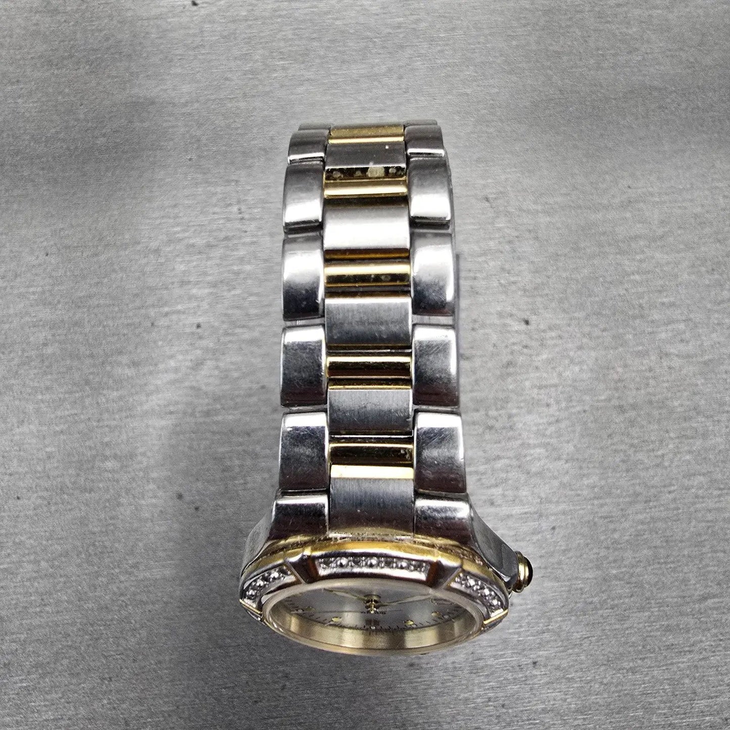 Citizen Eco-Drive Watch Women 27mm MOP Dial Two Tone Gemmed E011-S044235 Works4