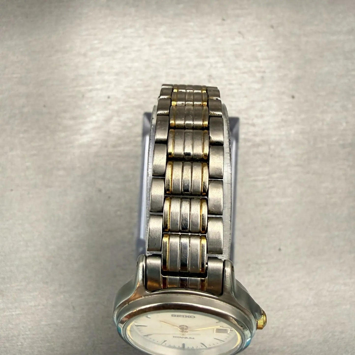Seiko Titanium Watch Women 26mm White Dial Date Round 7N82-6D80 New Battery4