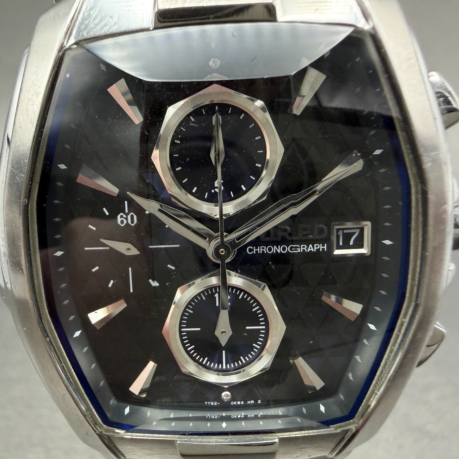 Seiko Wired Chronograph Watch Men 37mm Black Dial Steel Date 7T92-0HT0 New Batt1