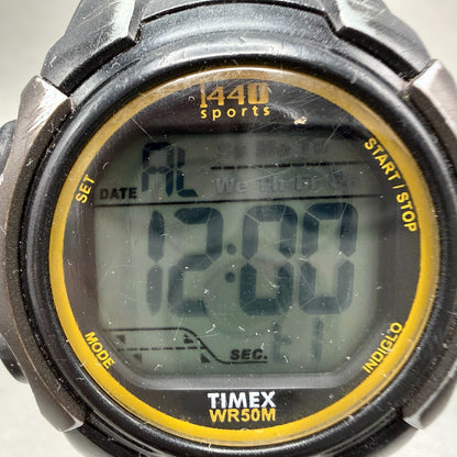 Timex 1440 Sports Watch Men 43mm Digital Black Alarm Chronograph New Battery1