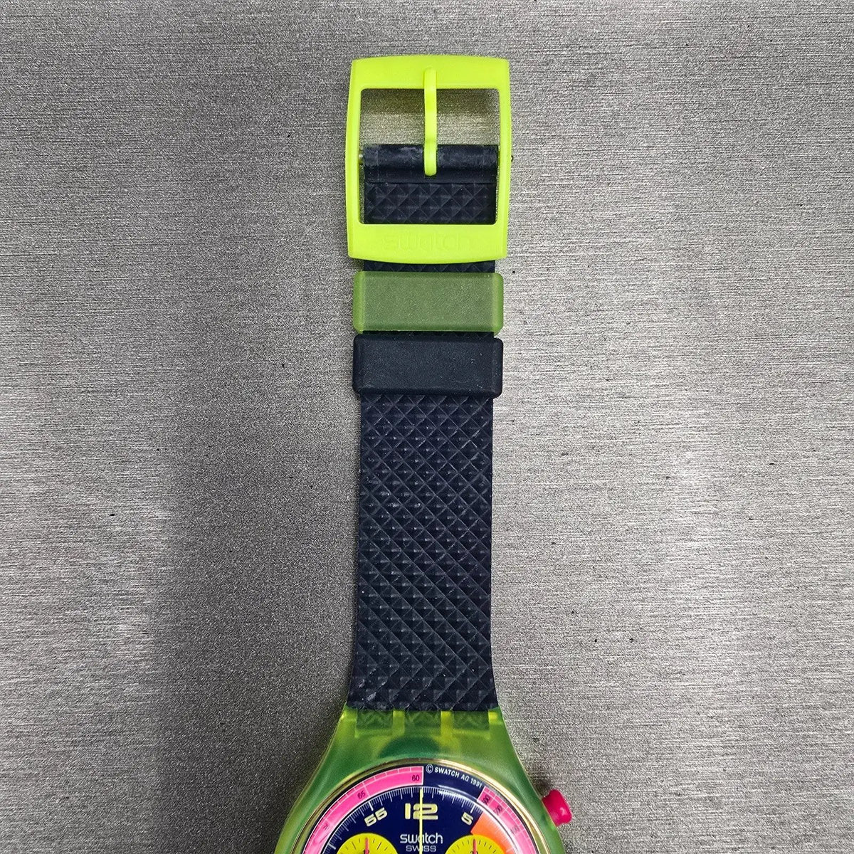 Swatch Chrono Grand Prix Watch Men 37mm Blue Dial Yellow Case SCJ101 New Battery4