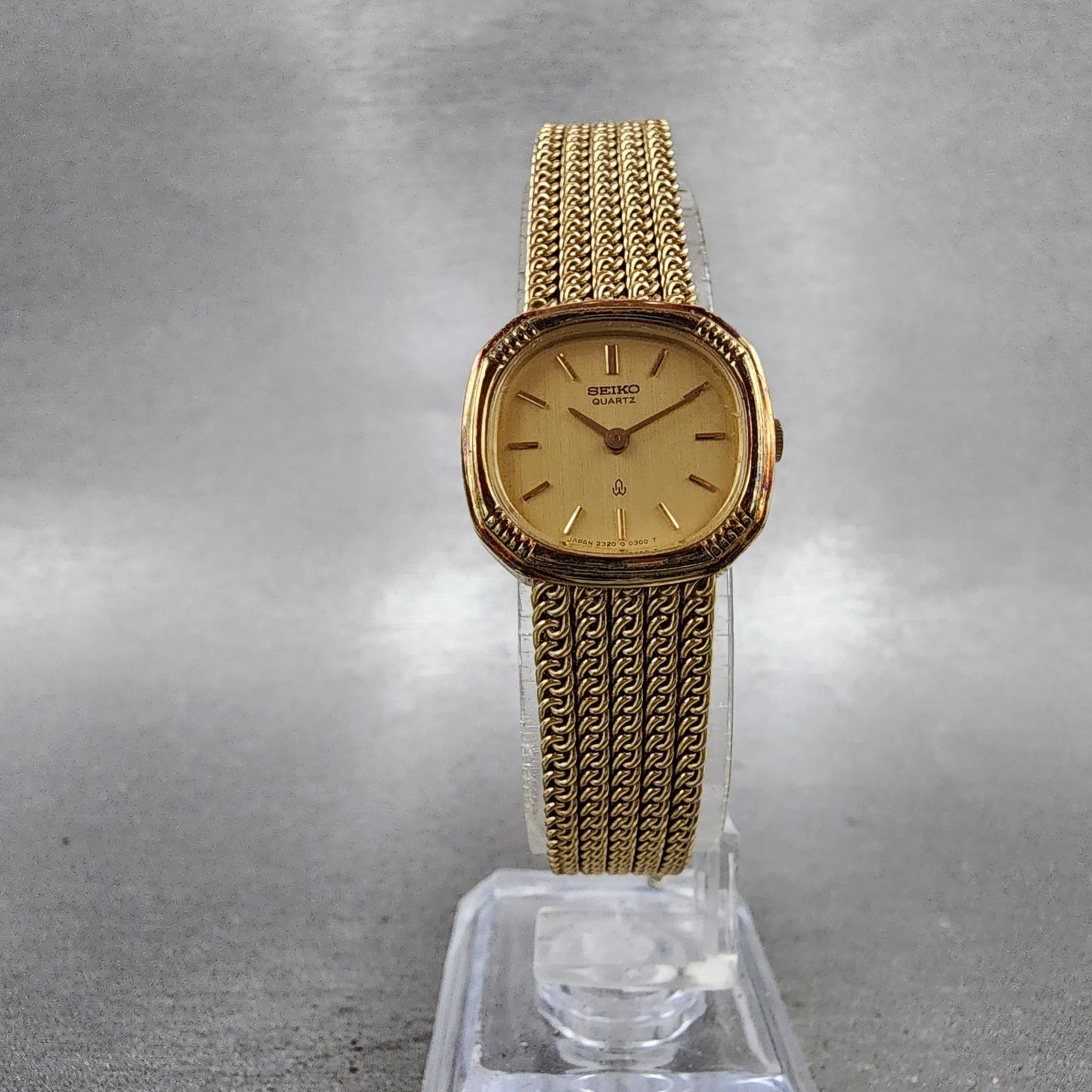 Seiko Watch Women 21mm Champagne Dial Gold Tone Octagon 23205200 New Battery5