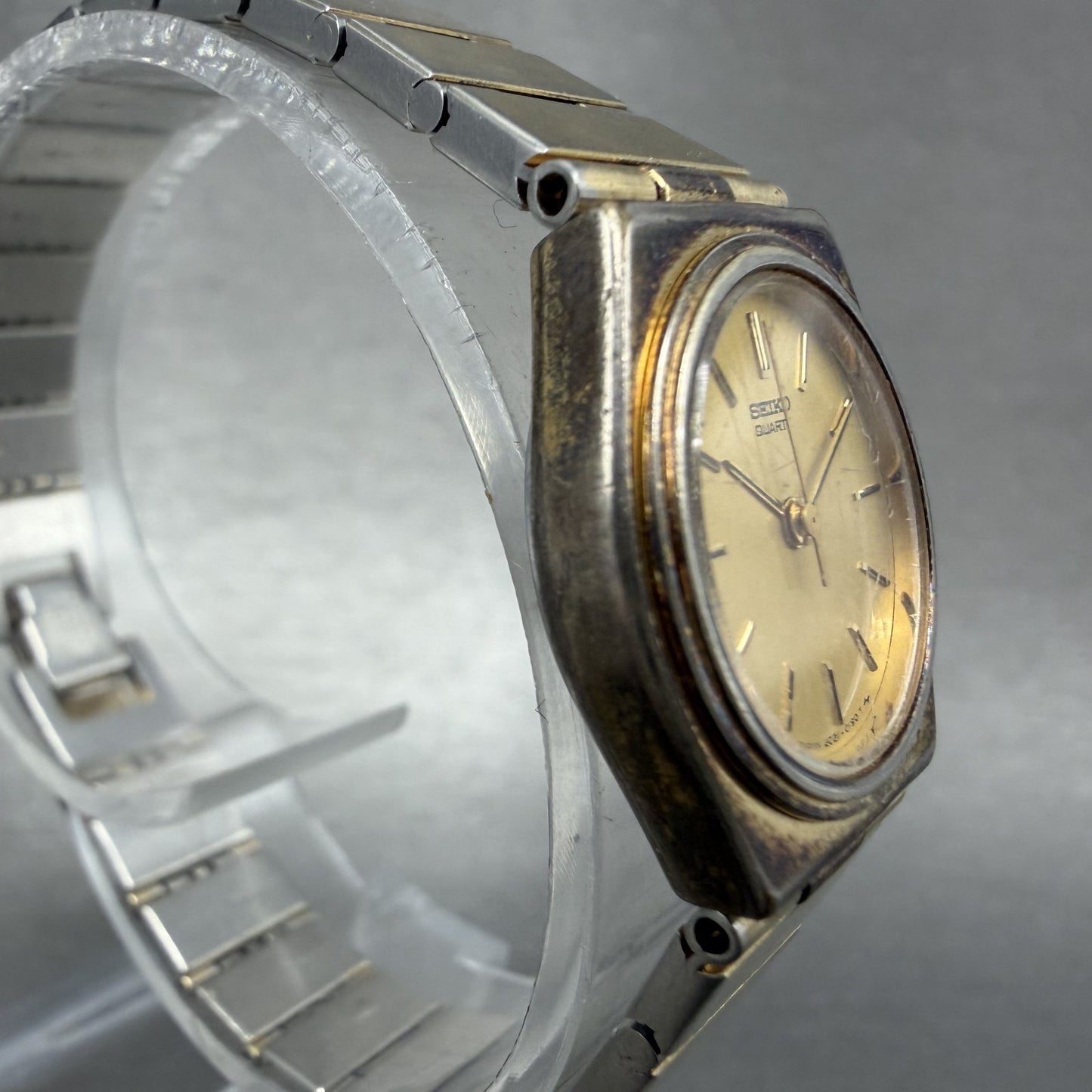 Seiko Watch Women 22mm Gold Dial Gold Tone Round 2C21-0049 New Battery Vintage3
