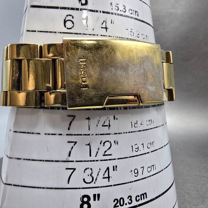 Fossil Cecile Watch Women 40mm Cream Dial Gold Tone Daydate AM4510 New Battery J10