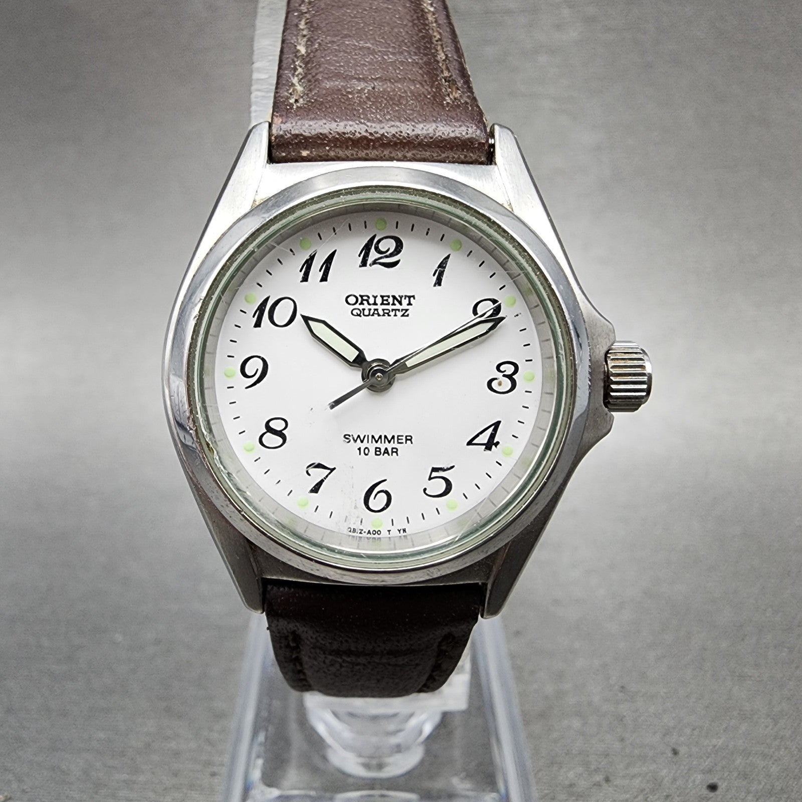 Orient Swimmer Watch Women 27mm White Dial Silver Tone Round New Battery VTG0