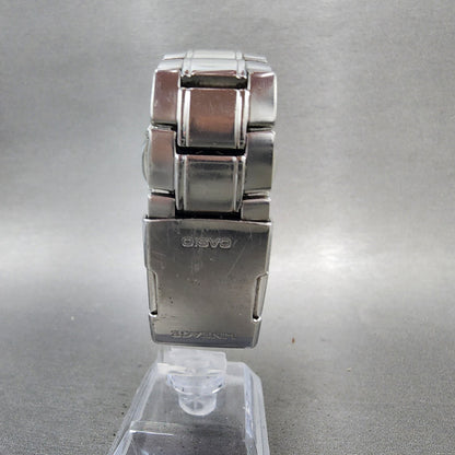 Casio Lineage Watch Men 40mm White Dial Silver Tone Analog Digital Solar Runs7