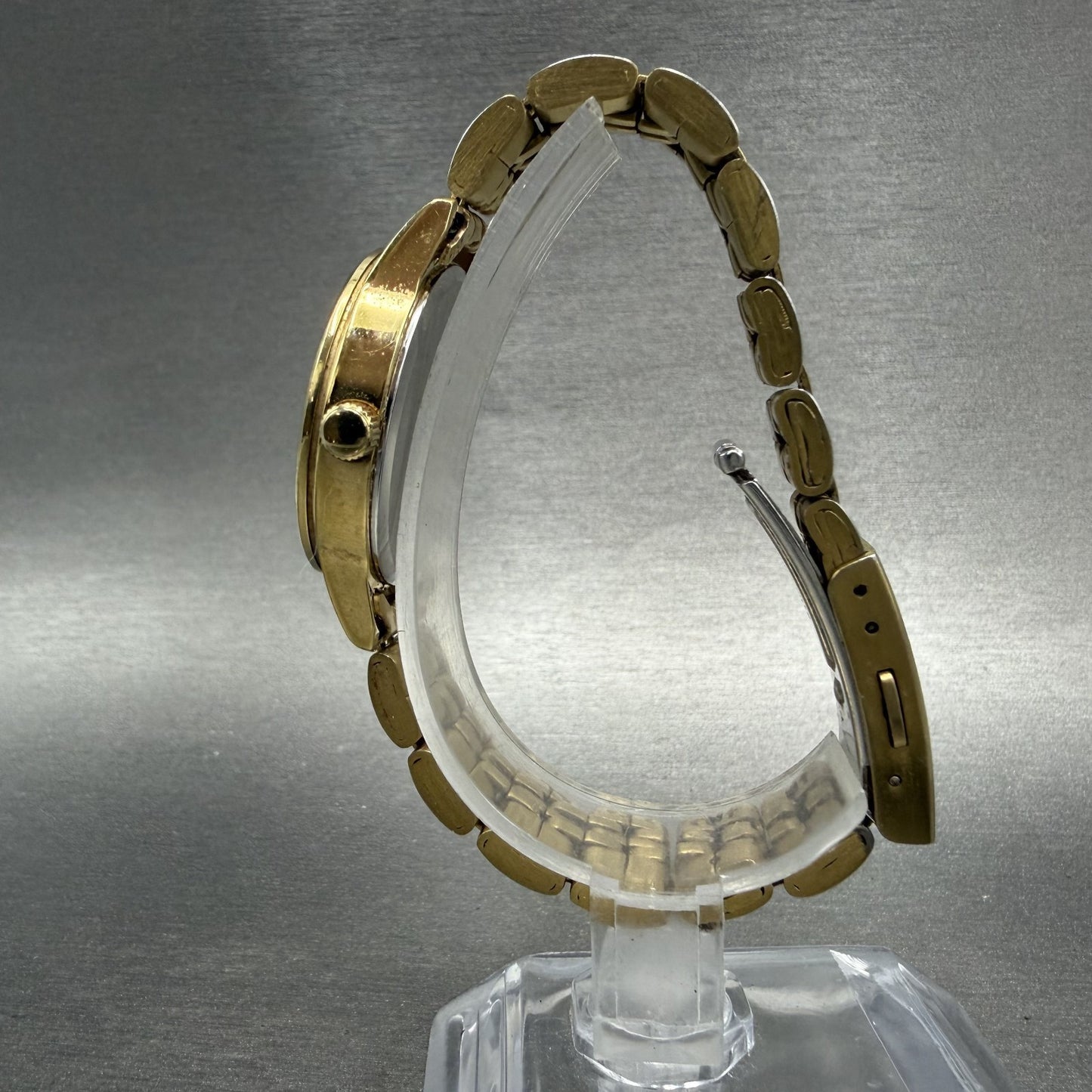Seiko Watch Women 29mm Black Dial Gold Tone Date Round 6N22-00A0 New Battery AB6