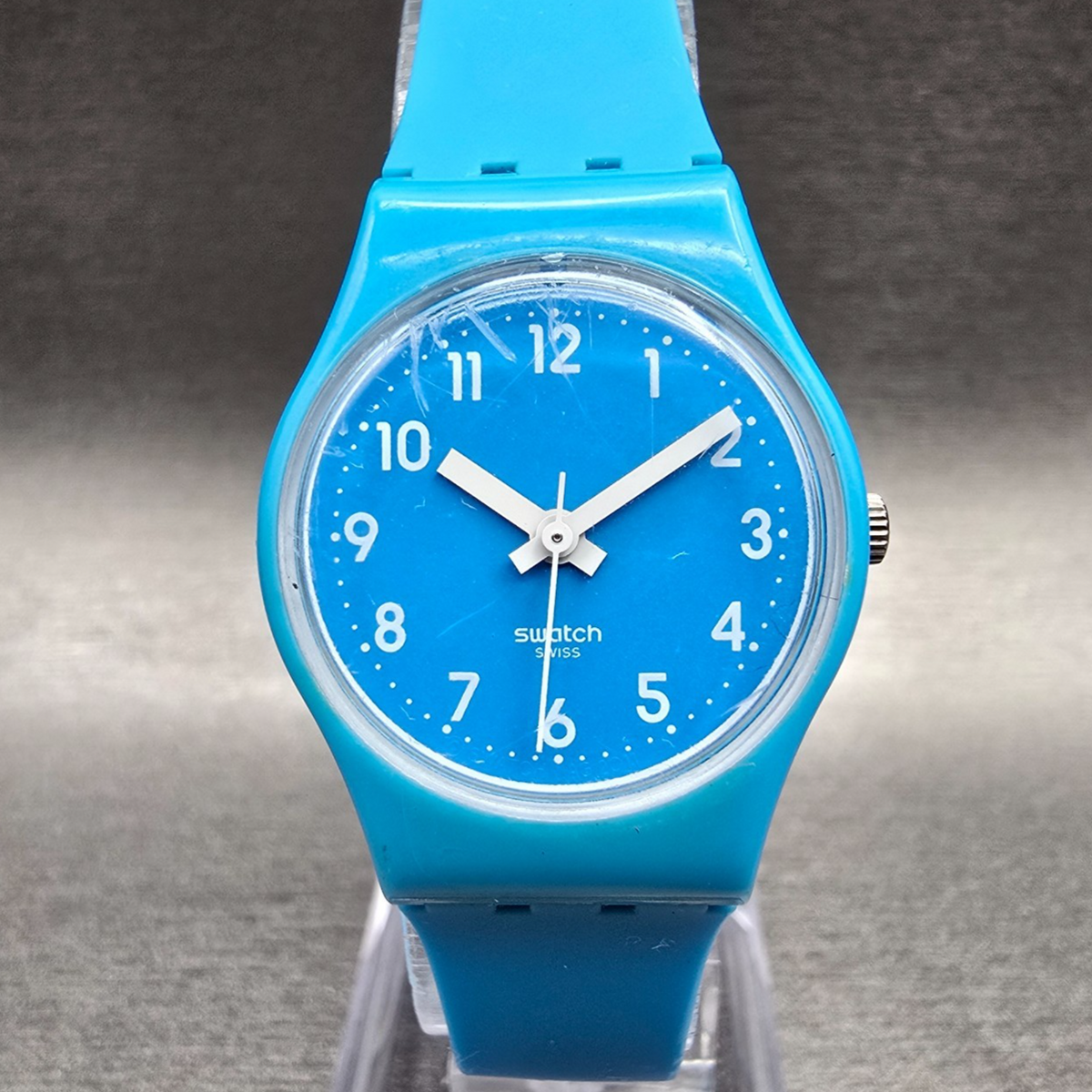 Swatch Lady Cyan Watch Women 25mm Blue Dial Blue Round LS112 New Battery VTG0