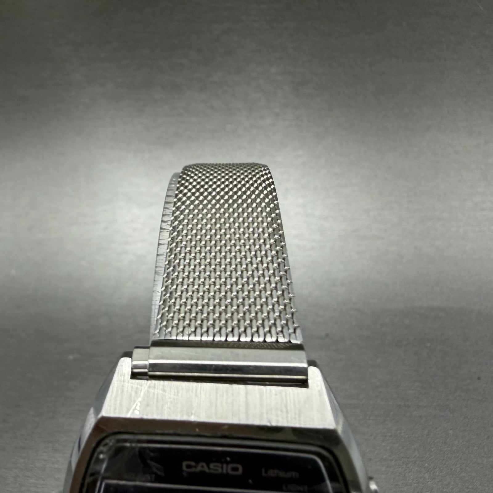 Casio W-90 Watch Men 35mm Digital Silver Tone Rectangle Chronograph VintagePARTS5