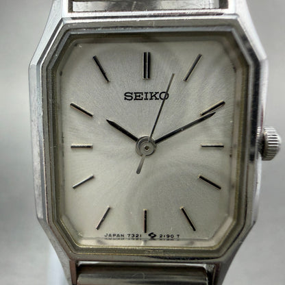 Seiko Watch Women 20mm Silver Dial Silver Tone Octagon 7321-626A new Battery1