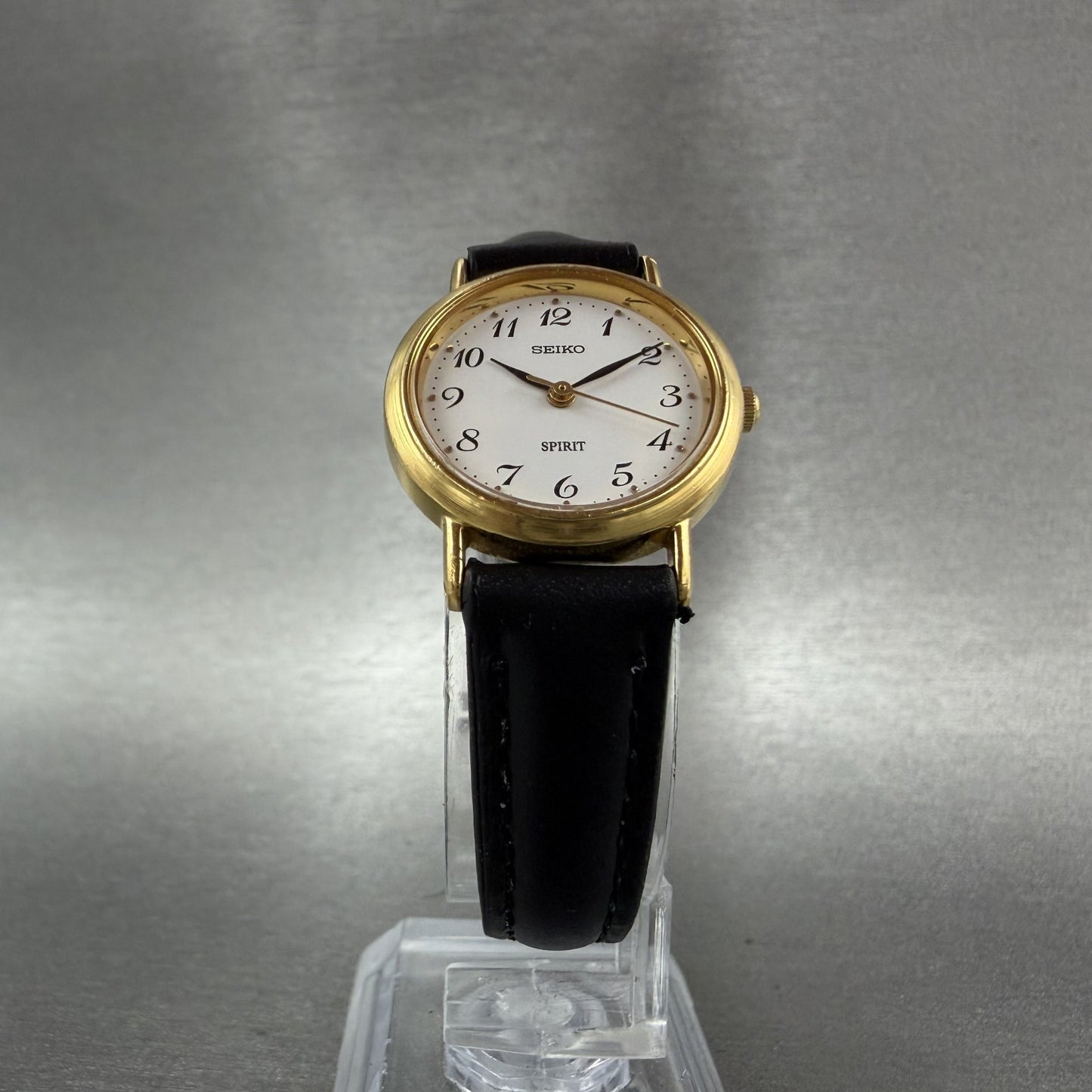 Seiko Spirit Watch Women 23mm White Dial Gold Tone Round 1F210H70 New Battery5