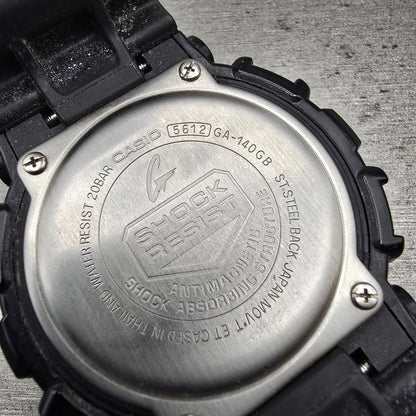 Casio G-Shock GA-140GB Watch Men 50mm Gold Black Chronograph Alarm New Battery10