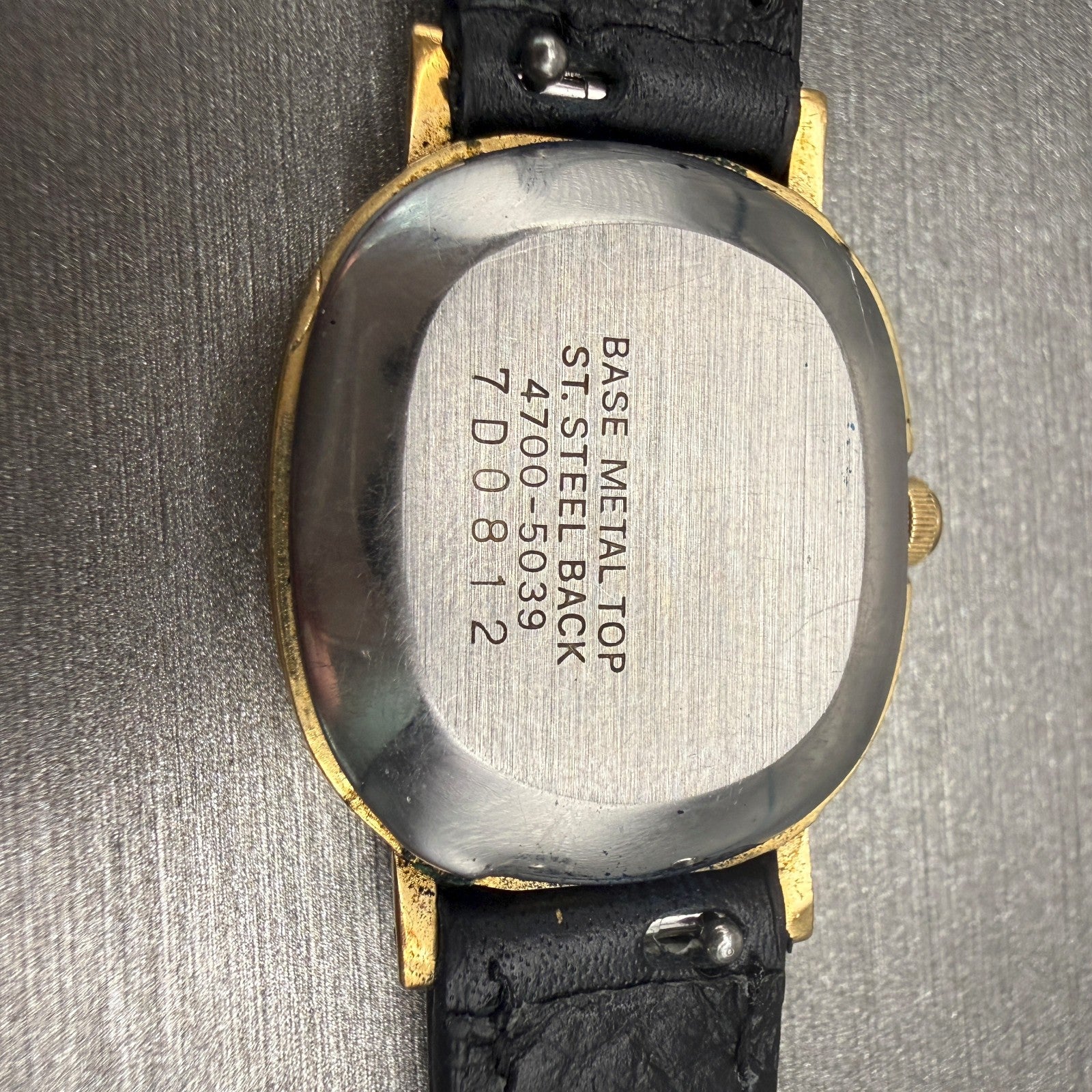 Seiko Watch Women 23mm Black Dial Gold Tone Oval 4700-5039 Vintage New Battery10