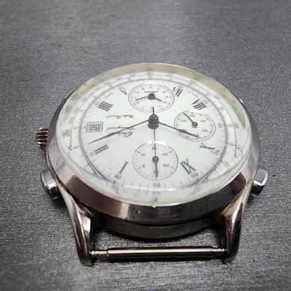 Orient Chronograph Watch Men 39mm White Dial Silver Tone Date Alarm READ!!!!!!!!4