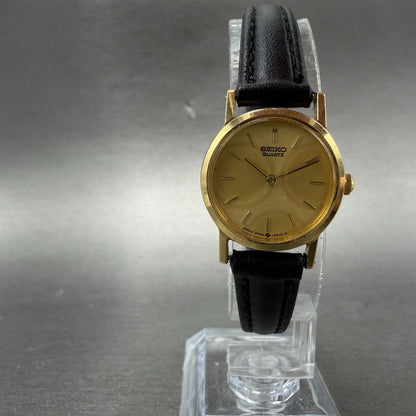 Seiko Watch Women 20mm Champagne Dial Gold Tone Round 2P20-0A10 New Battery5