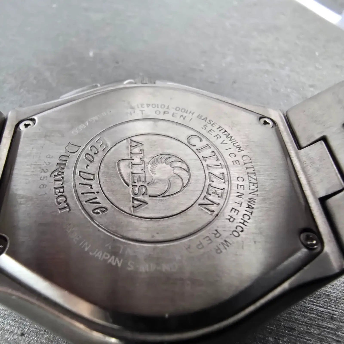 Citizen Eco-Drive Attesa Watch Men 37mm Black Dial Titanium H100-T010431 PARTS!!10