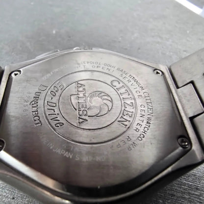 Citizen Eco-Drive Attesa Watch Men 37mm Black Dial Titanium H100-T010431 PARTS!!10