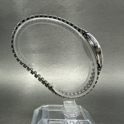 Seiko Watch Women 20mm Silver Dial Silver Tone Oval 34215010 New Battery7
