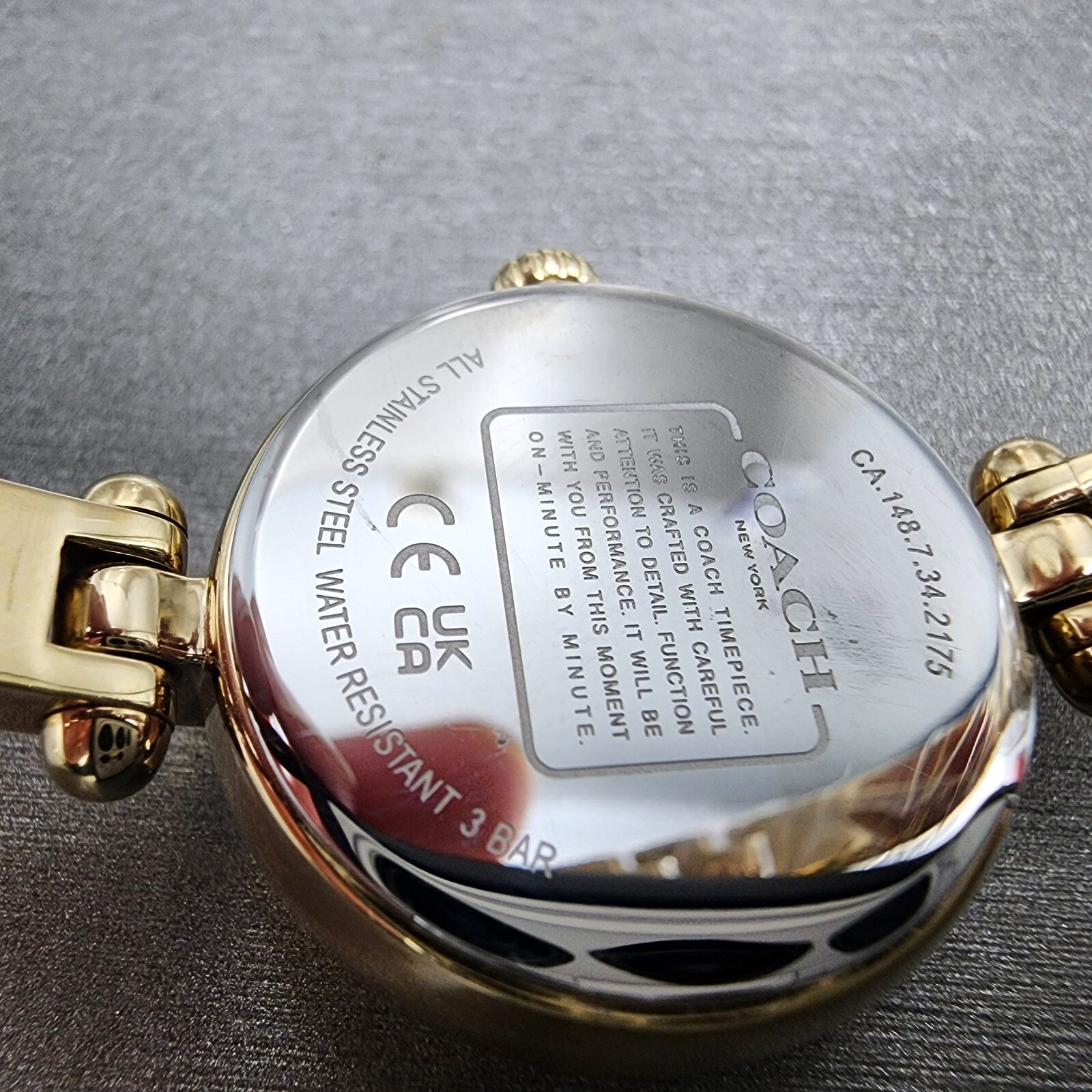 Coach Carry Watch Women 26mm MOP Dial Gold Tone Bangle Round 145040069