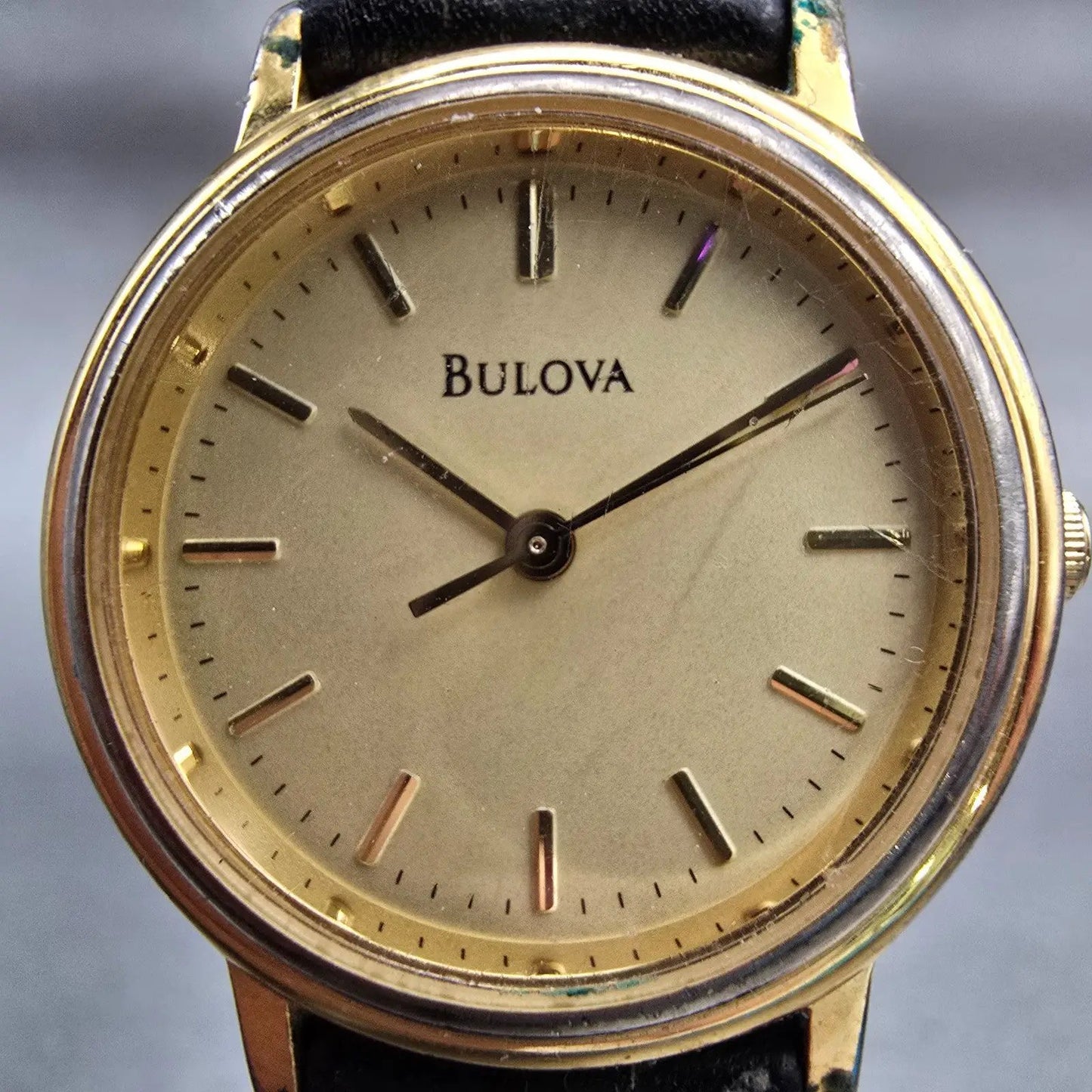 Bulova Watch Women 26mm Champagne Dial Gold Tone Round Vintage New Battery D1
