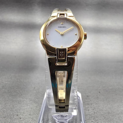 Seiko Watch Women 20mm MOP Dial Gold Tone Round 1N00-0GN0 New Battery Vintage5