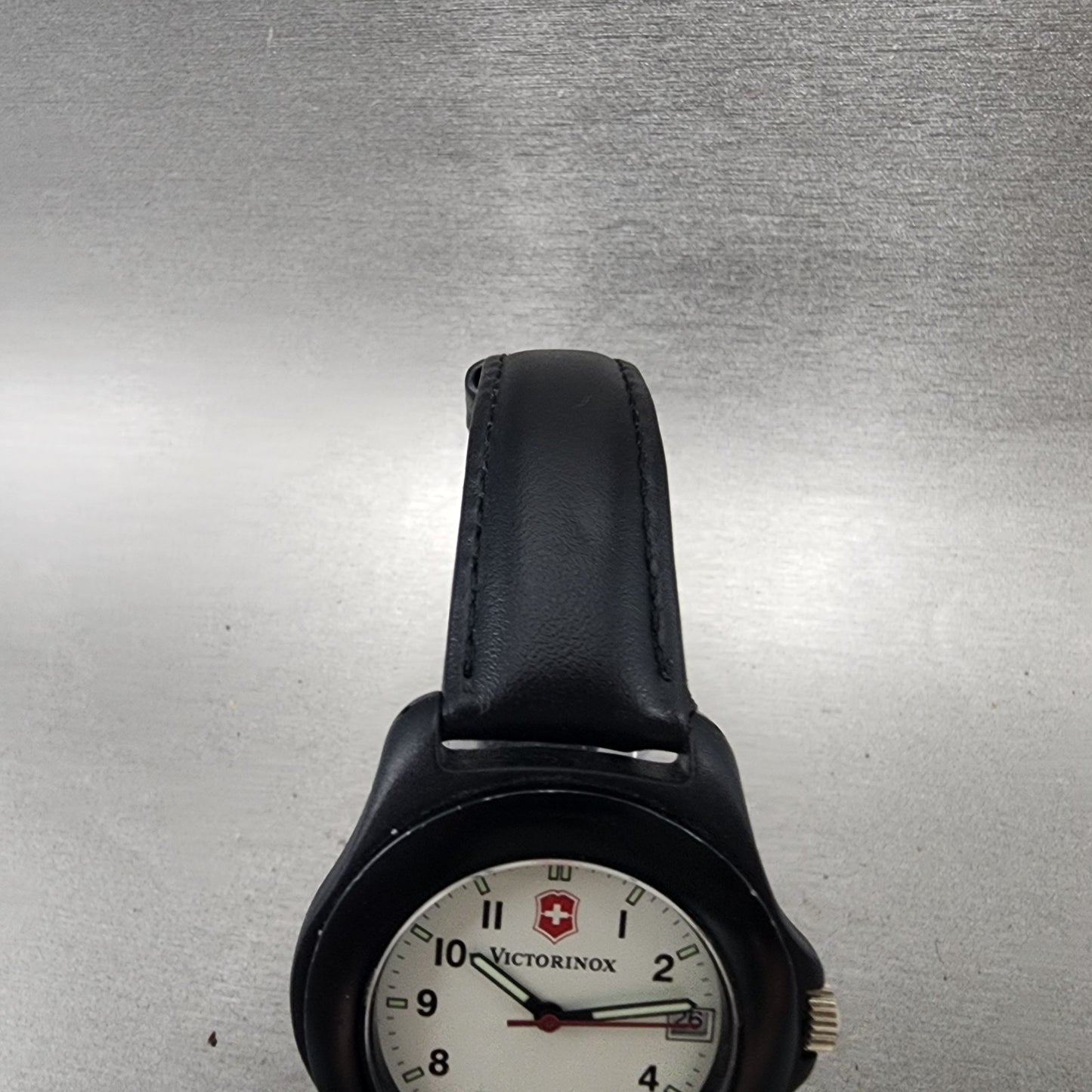 Victorinox  Swiss Army Watch Men 37mm White Dial Black Tone Date Round New Batt4