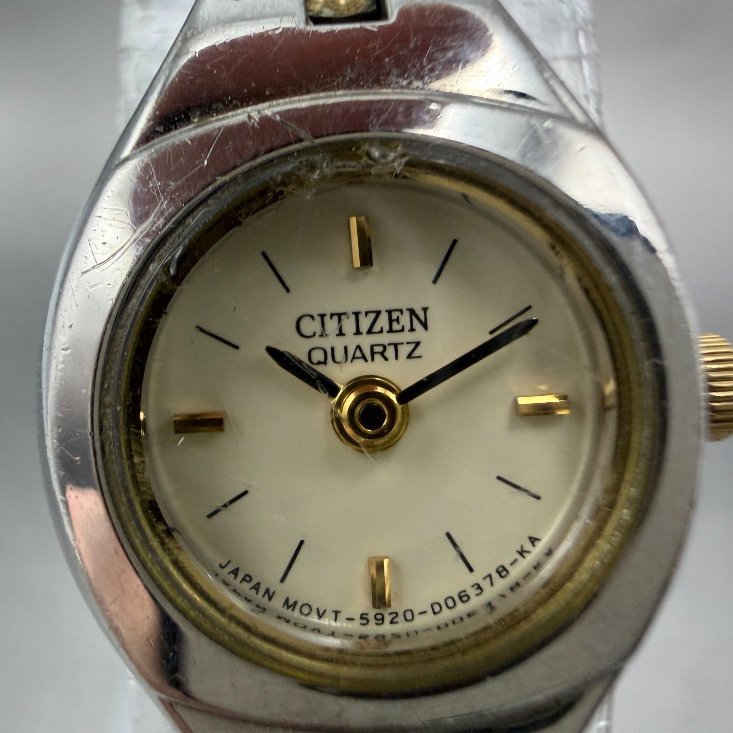 Citizen Watch Women 17mm Cream Dial Two Tone Round 5920-S91531 New Battery HG41