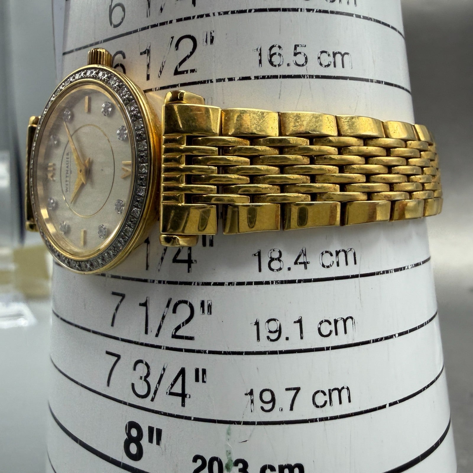 Wittnauer Stratford Watch Women 26mmChampange Dial Gold Diamond Markers New Batt10